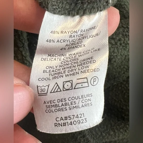 Loft Olive Knit Joggers Small Pockets Drawstring Casual Athleisure Soft Cozy - Picture 8 of 10